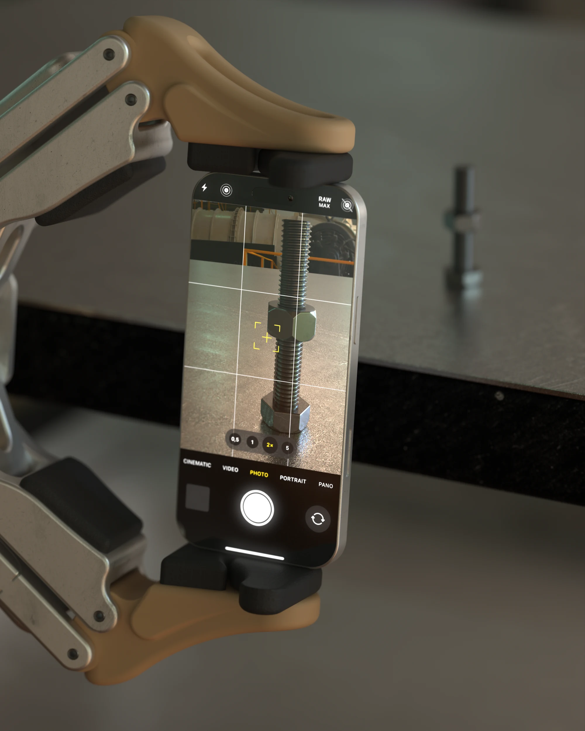Animation of a bolt and nut presented as a product